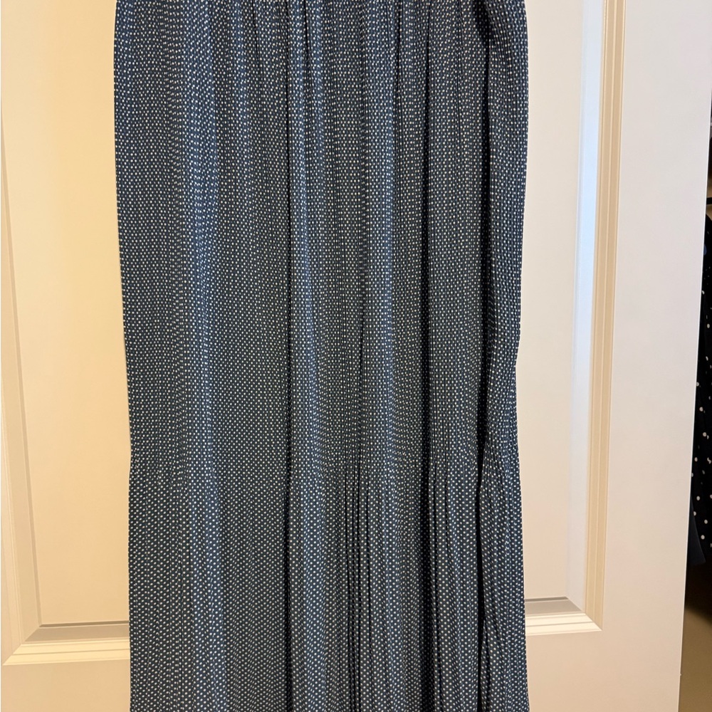 Elegant Blue and White Adrianna Papell Polka Dot Skirt